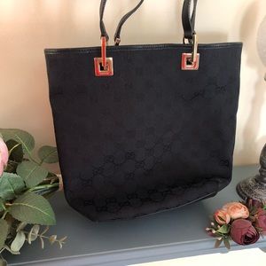*like new* Gucci AUTHENTIC black monogram canvas tote